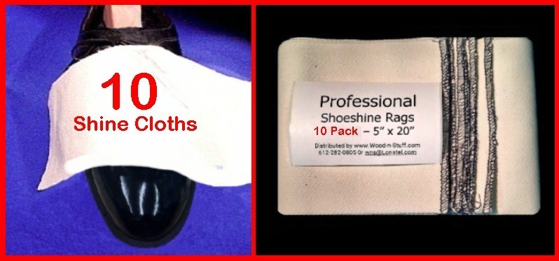 Shoe Shine Rags 10 TEN Professional Shoe Shine Rags Wholesale Made in USA !
