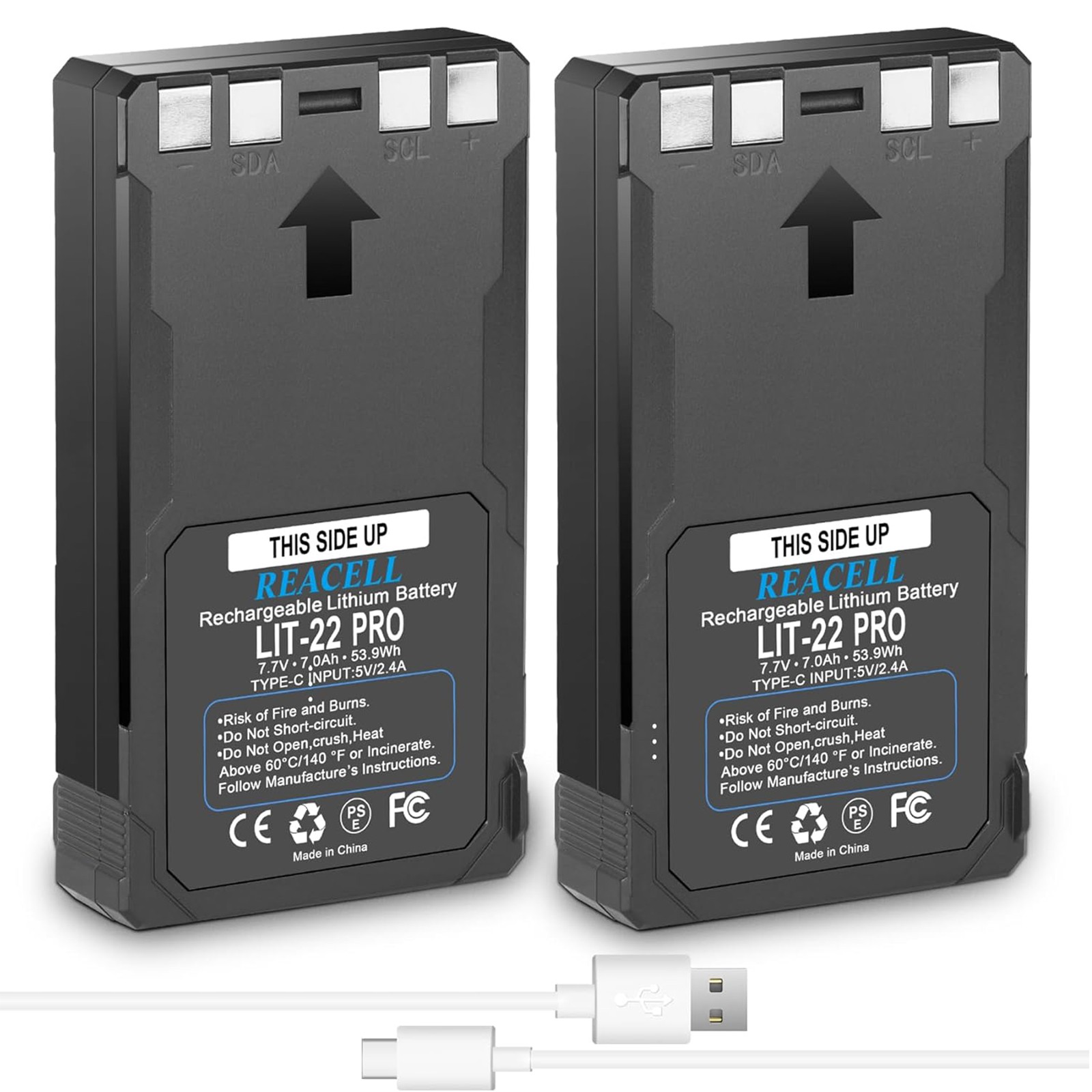 2Pack 7000mAh LIT-22 Battery for SPYPOINT Cellular Trail Cameras Flex-M Flex-S