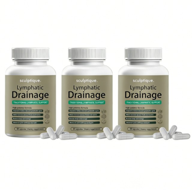 Sculptique Lymphatic Drainage Capsules, Lymphatic Drainage 60 Capsules 1-3 PACK