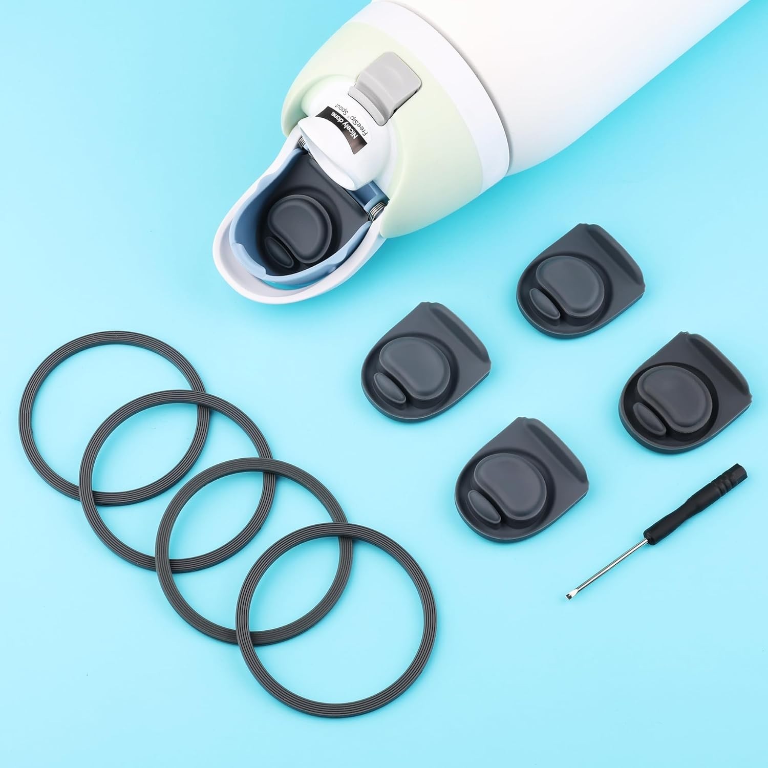 8 Pack Rubber Seal Replacement Gasket & Stopper Set Compatible for Owala Freesip