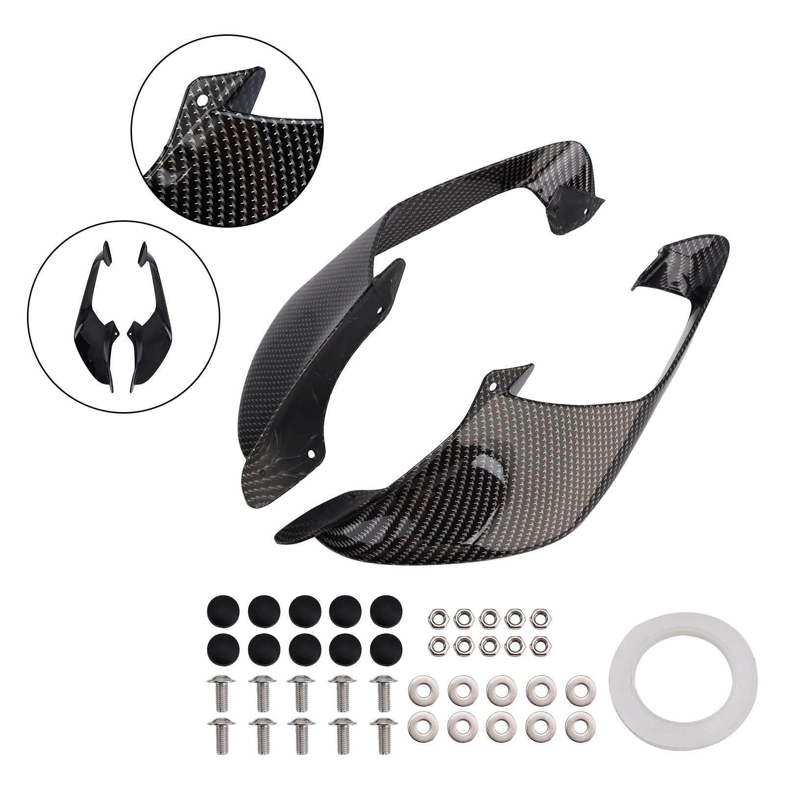 Front Side Winglets fit for Yamaha YZF R1 R1M 2021~2024 Simulated Carbon