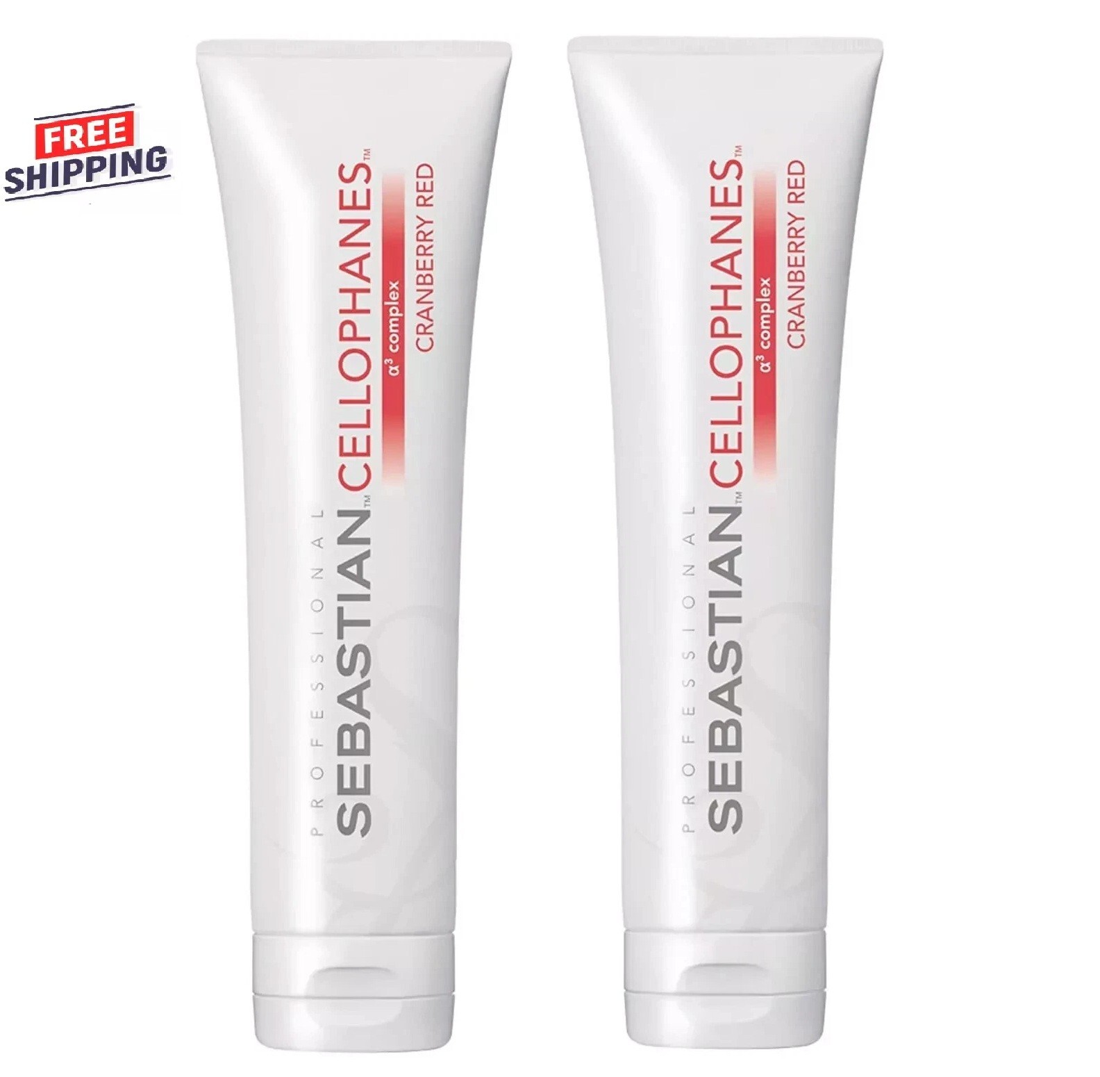 2 PACK  Sebastian Cellophanes Color Revitalizer CRANBERRY RED 300ml / 10.1oz