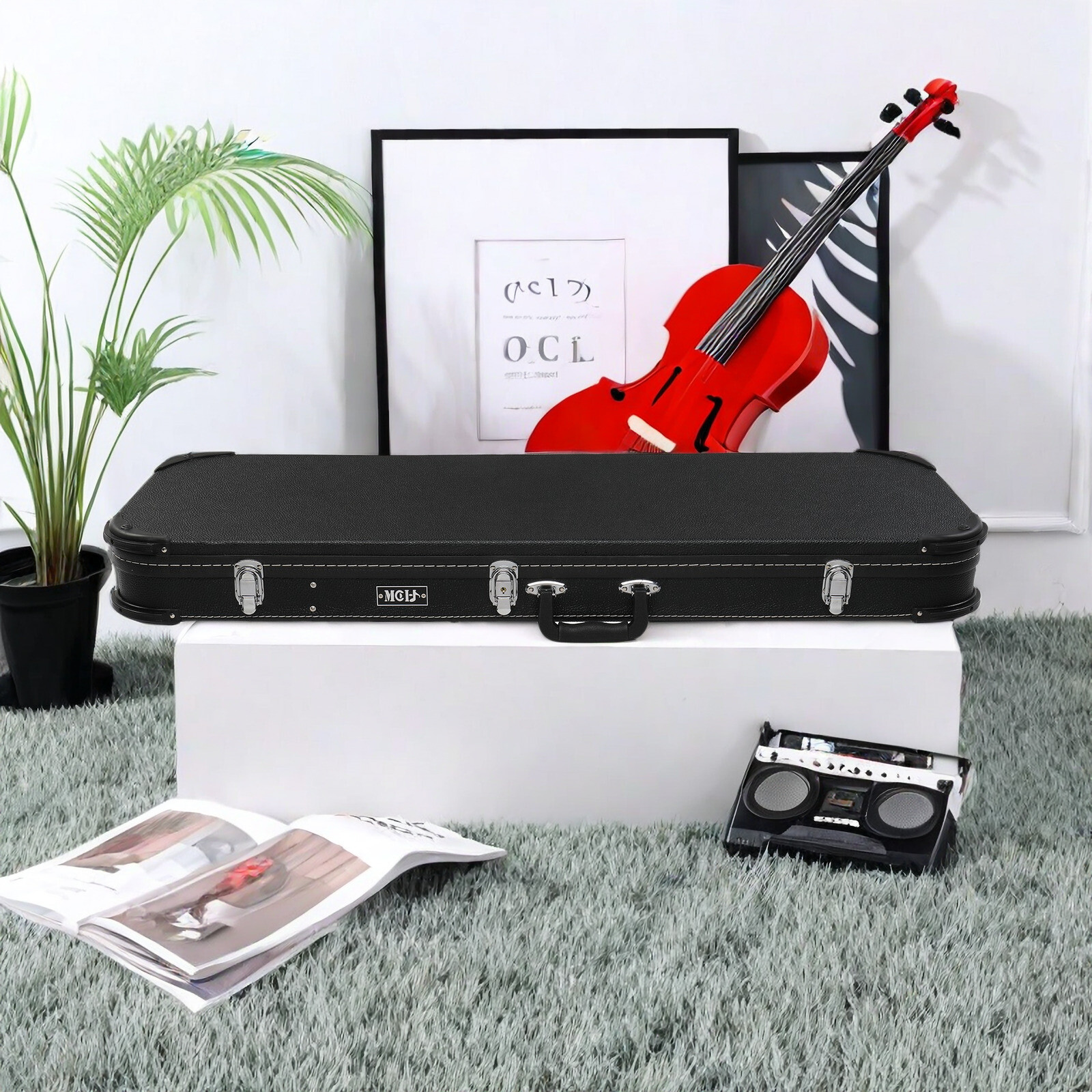 ST Electric Guitar Hardshell Case - Black & SG/TL/Model 170/Flame-Shaped Models