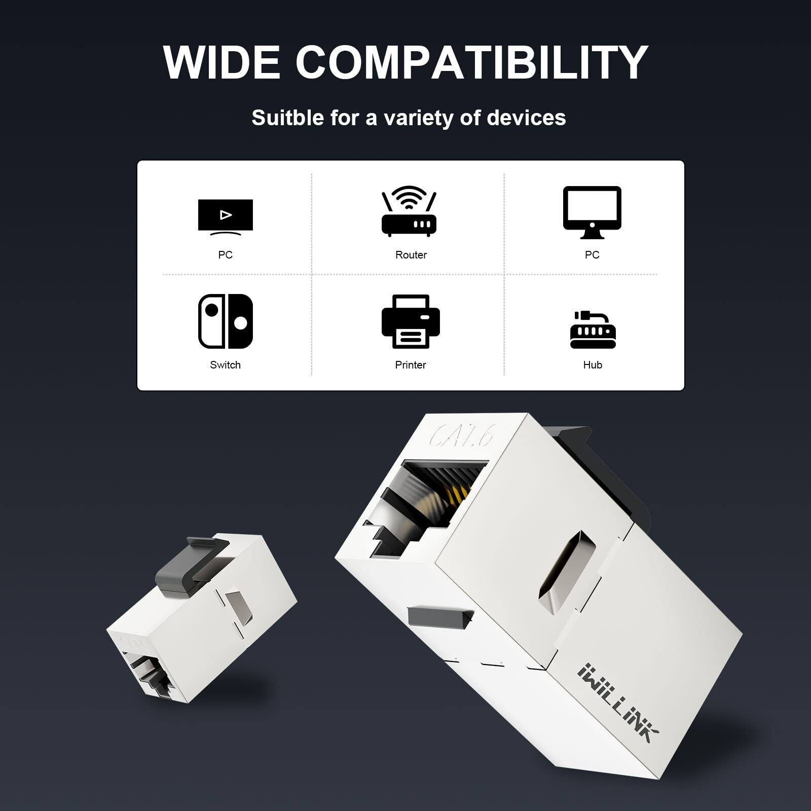 Cat6 Coupler RJ45 Cat6 Shielded Coupler 25-Pack Ethernet Coupler Female to Fe...