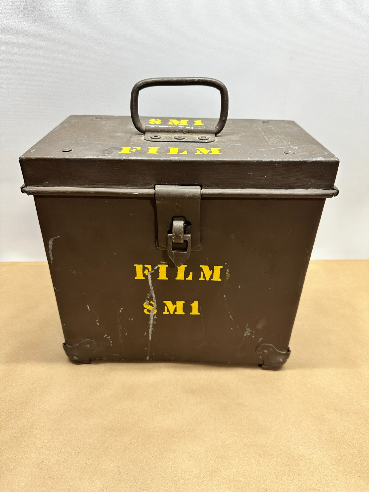 US Military Film 8M1 Movie Reel Field Box Metal Canister Transport Case ICC-32A