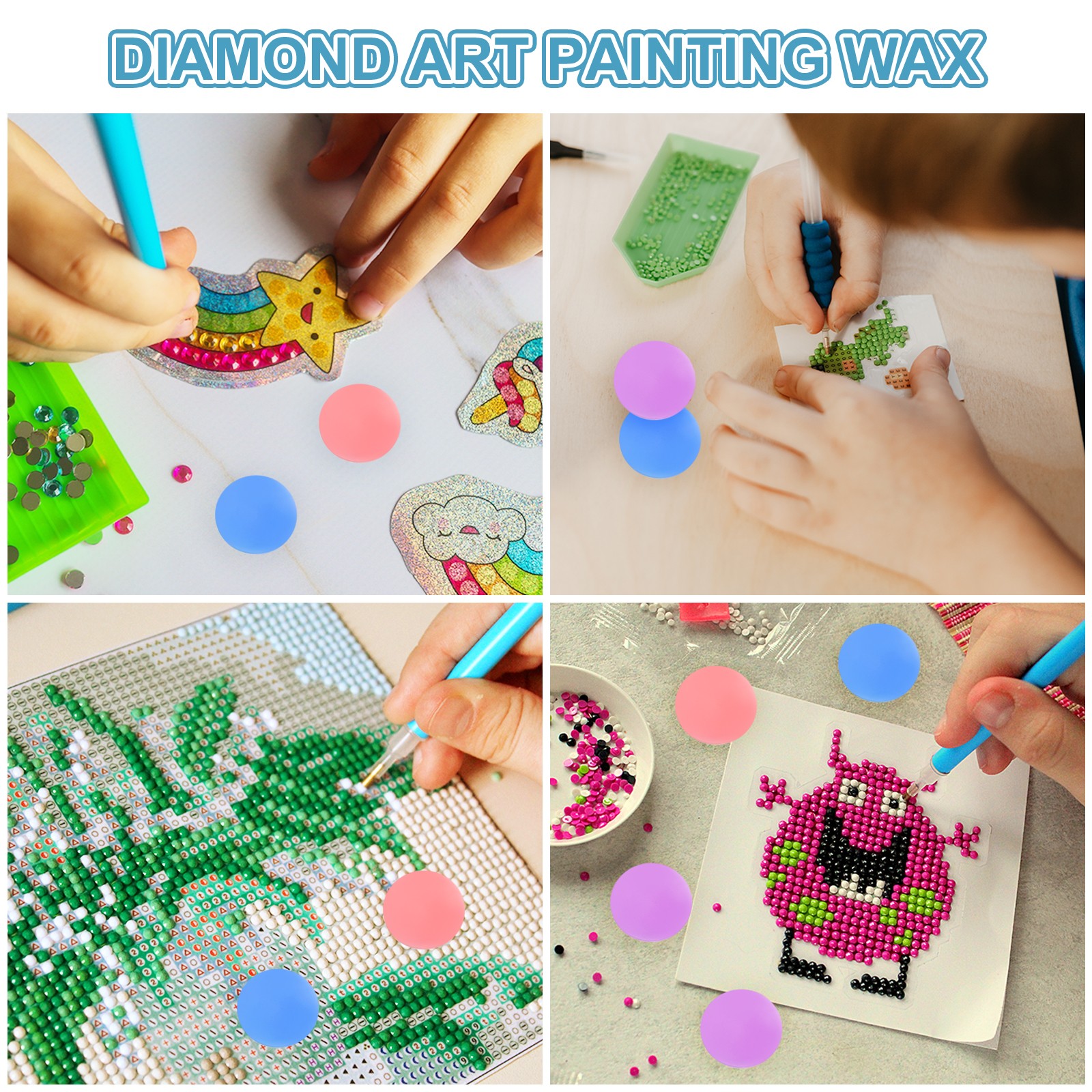 15PCS Diamond Art Painting Wax with Box DIY Wax Refills(23mm/0.9", Purple)