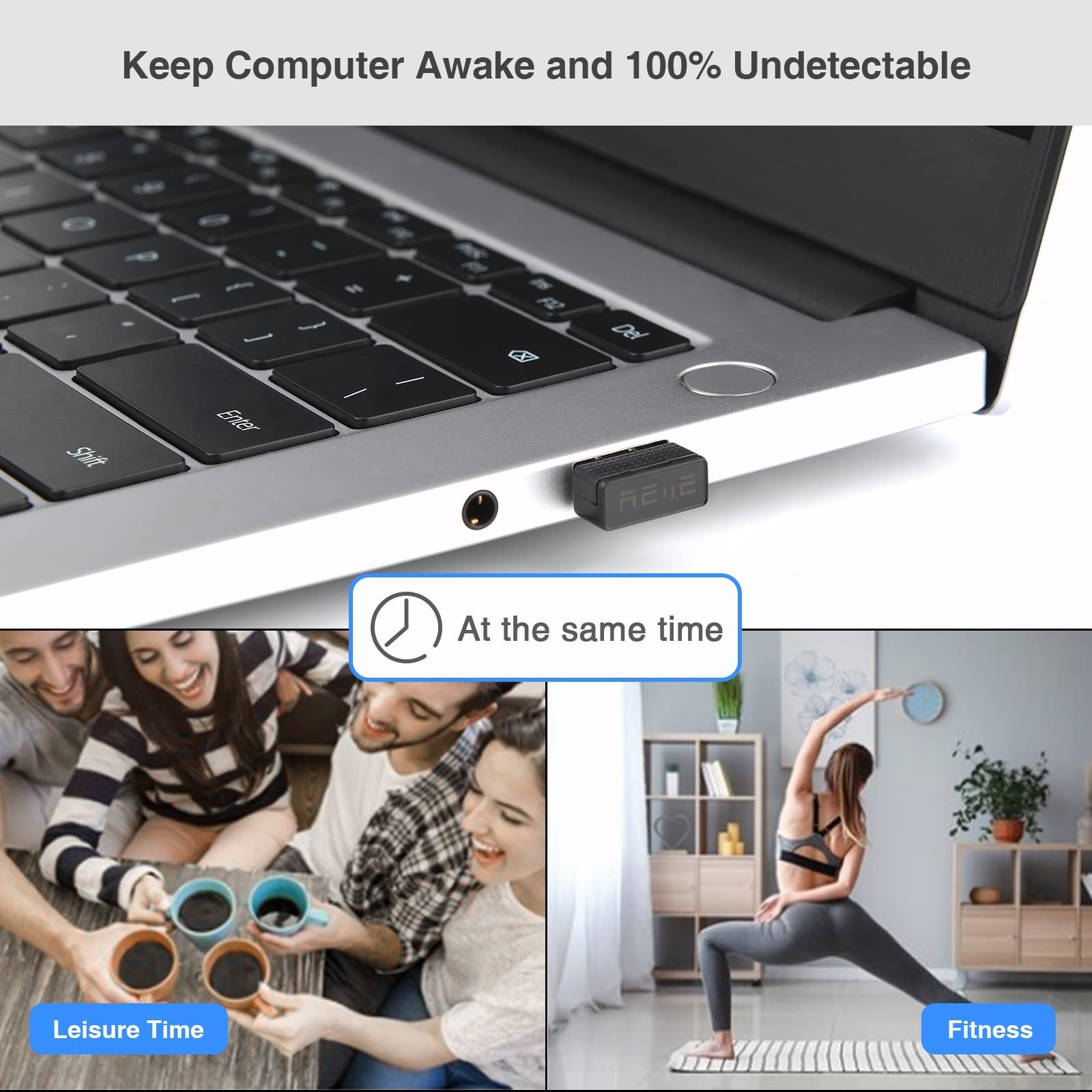Mouse Jiggler,Undetectable USB Mouse Mover Shaker, Wiggler Keep PC Awaking,Pr...