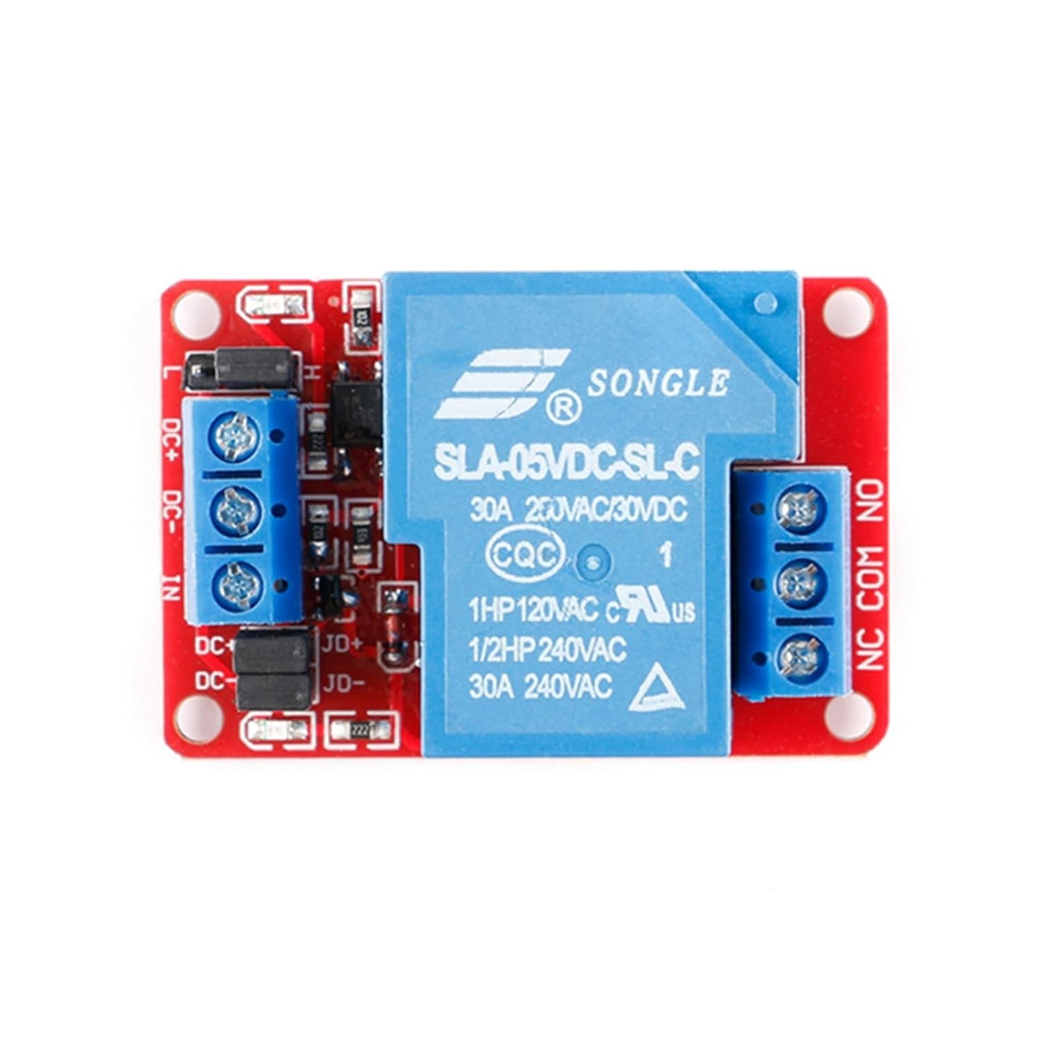 Versatile 5V 30A Relay Module with Optocoupler Isolation for Smart Home Systems