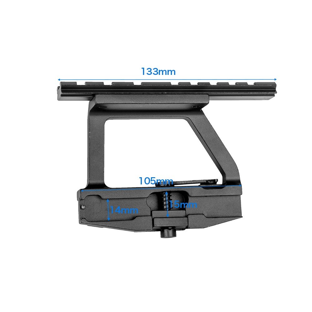 Tactical Quick Detach Side Rail Lock Scope Mount Base 20mm Picatinny Rail