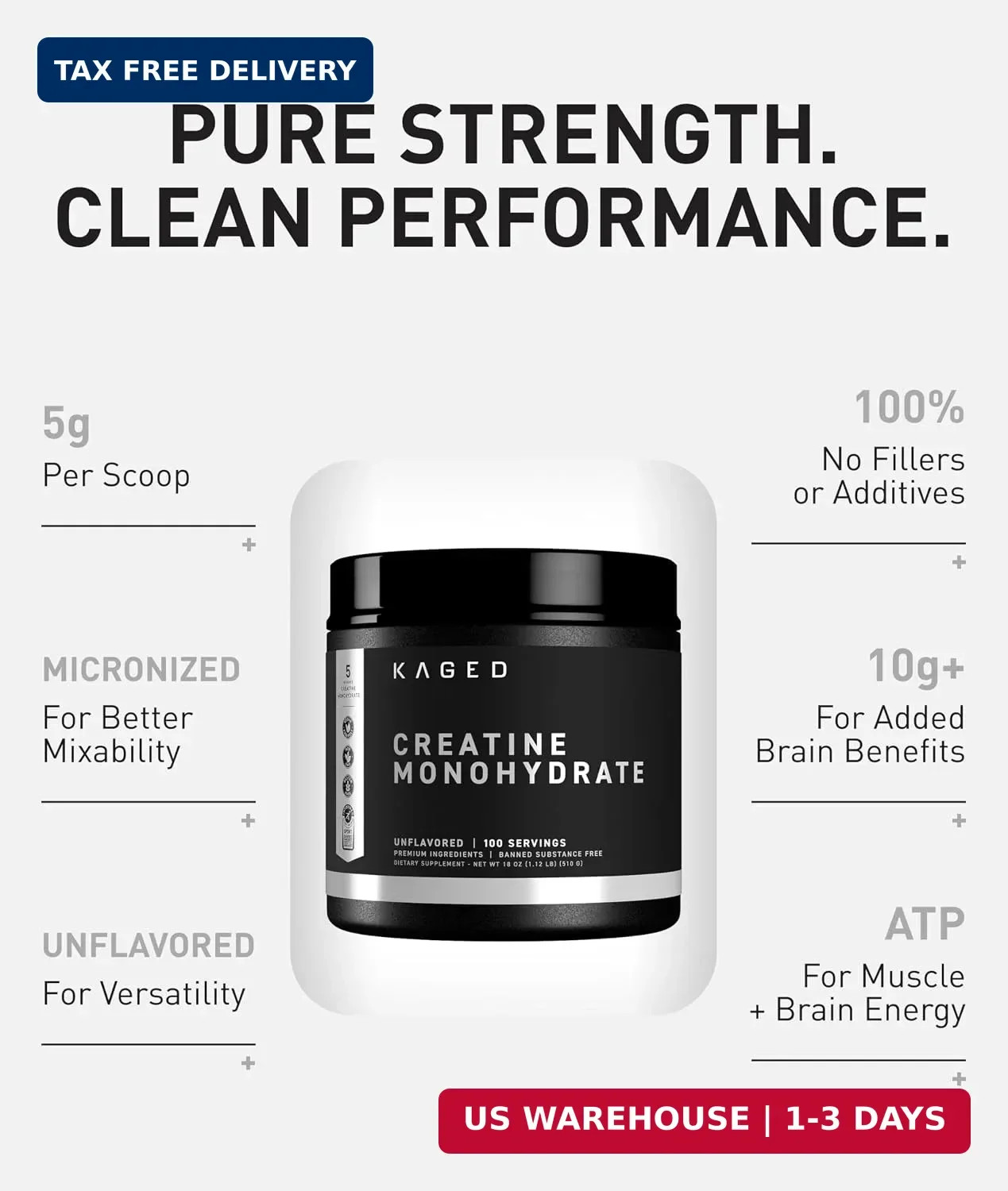 Creatine Monohydrate Micronized Powder | Unflavored | Muscle Building & Re