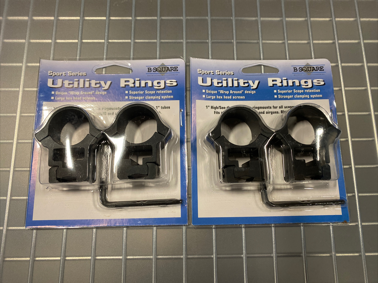 2 PACK!!!1" HIGH 22 AIRGUN RING SET 3/8" DOVETAIL BSQUARE (BSQ27056)