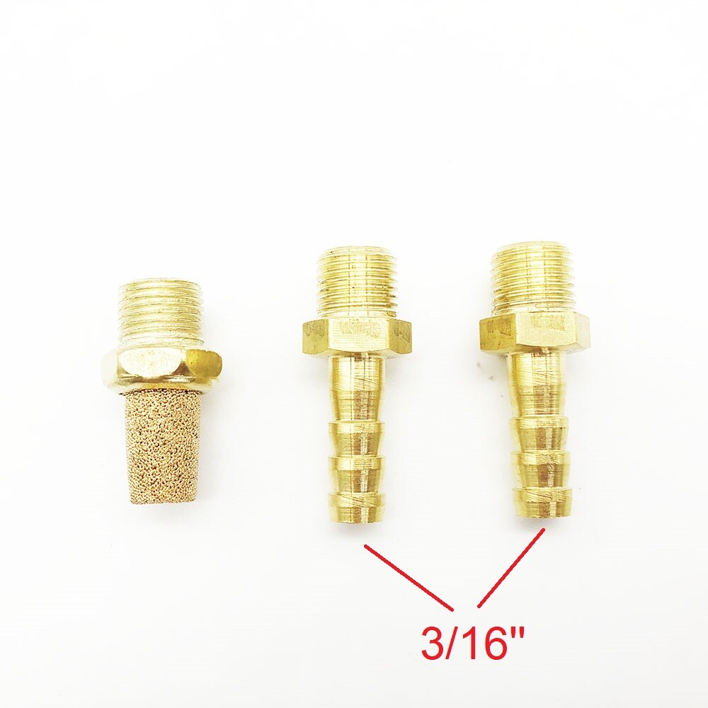 Brass Fitting Muffler Pneumatic Connectors For MAC Boost Control Solenoid Valve