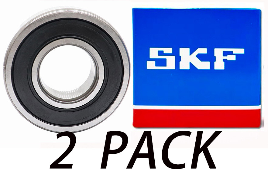 (2 PACK) SKF 6201-2RSH 12X32X10MM Double Rubber Seal Ball Bearings 6201RS