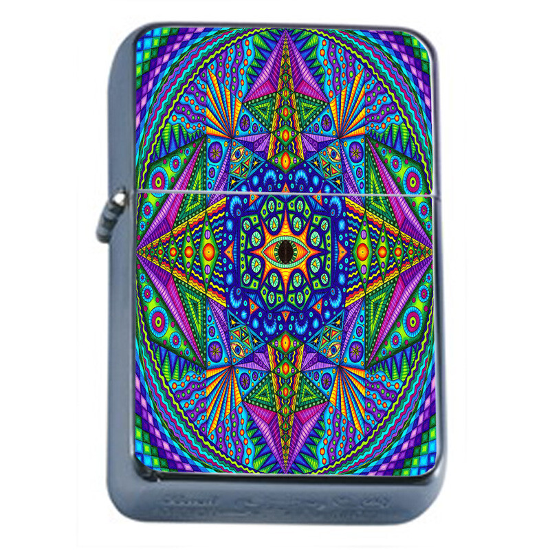 Trippy Art Em11 Flip Top Oil Lighter Windproof