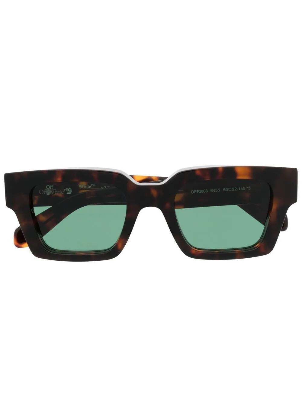 Off-White Virgil Square Frame Cheetah/Green Sunglasses