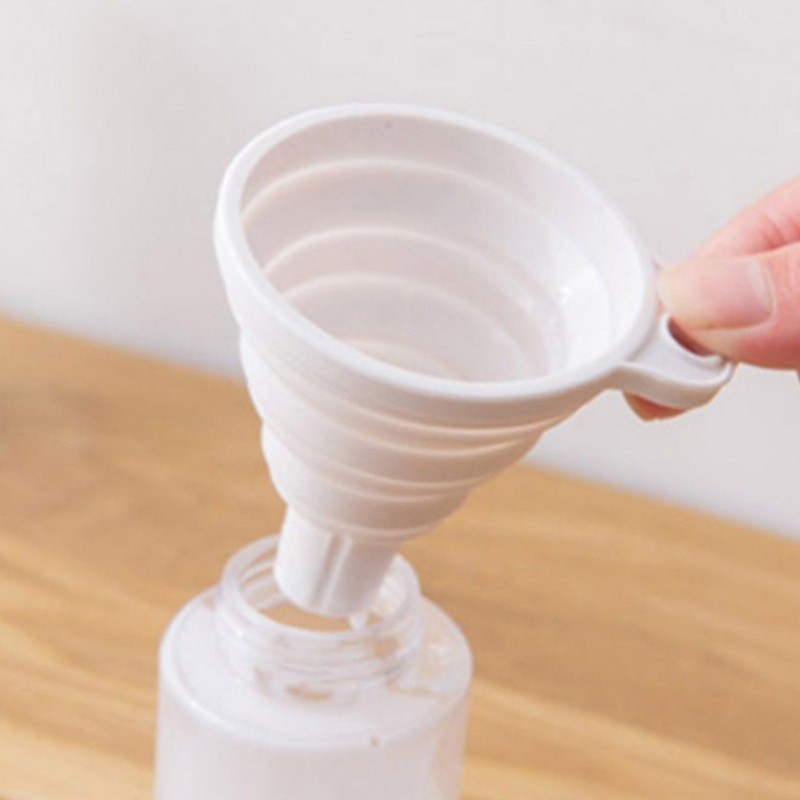 Silicone funnel mini retractable folding funnel oil pouring wide mouth