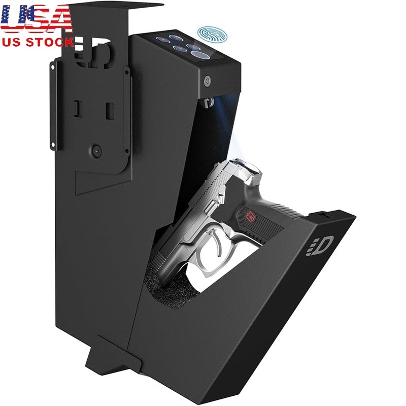 3-in-1 Biometric Gun Safe Hidden Pistol Lock Box W/ Fingerprint Key Code New