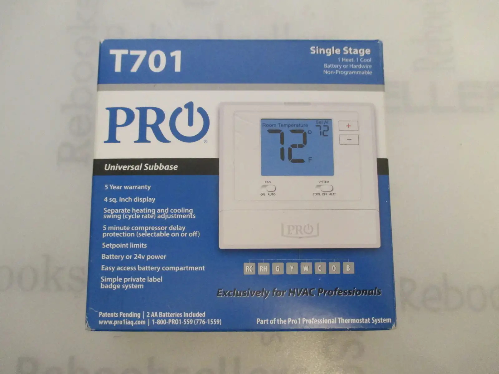 PRO1 IAQ T701 Non-Programmable Electronic Thermostat 4.7"W x 4.4"H x 1.1"D