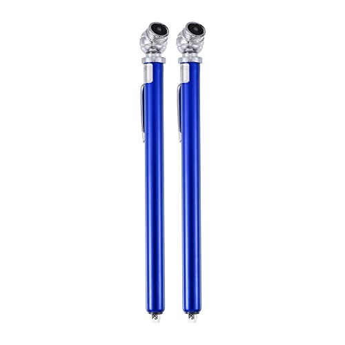 2pcs 10-100PSI Dual Head Stainless Steel Truck Pen Tyre Tire Air Pressure Blue