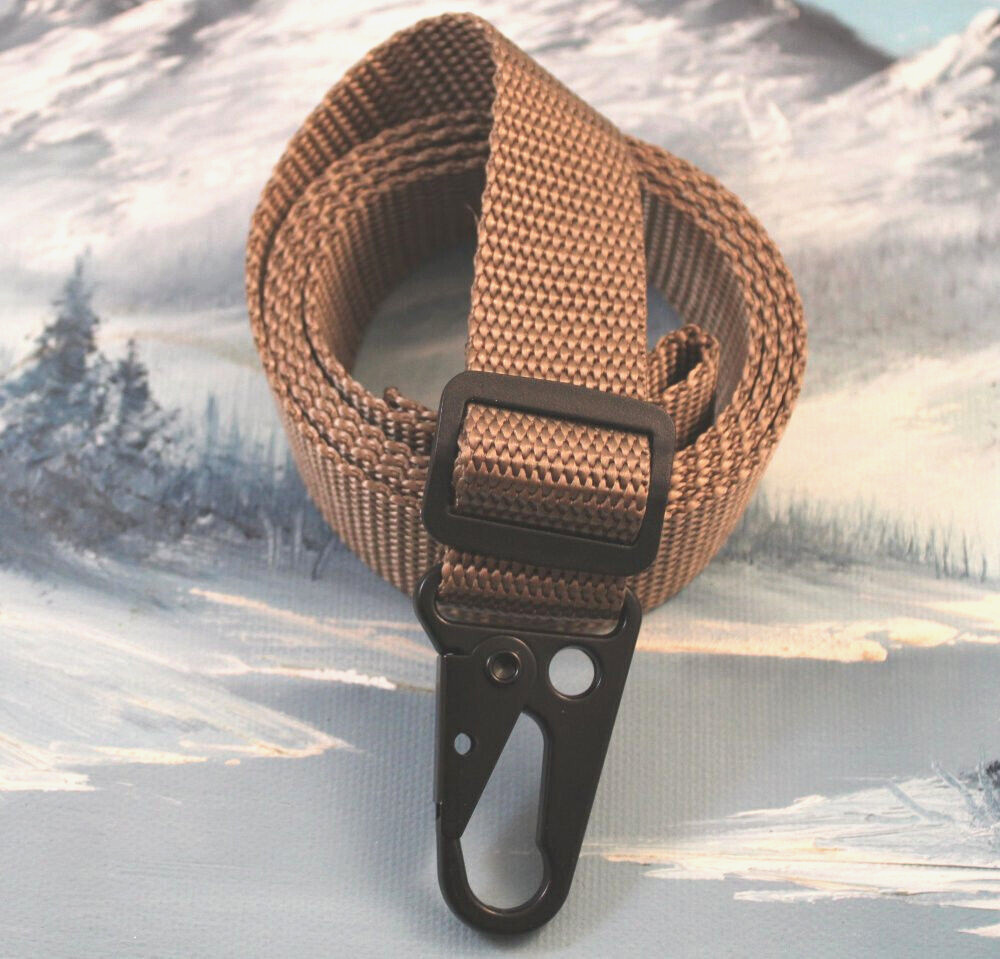 RIFLE SLING ~ DESERT SAND POLYPRO ~ 1 INCH  x 43" ~ HK1 ~ LIGHT DUTY
