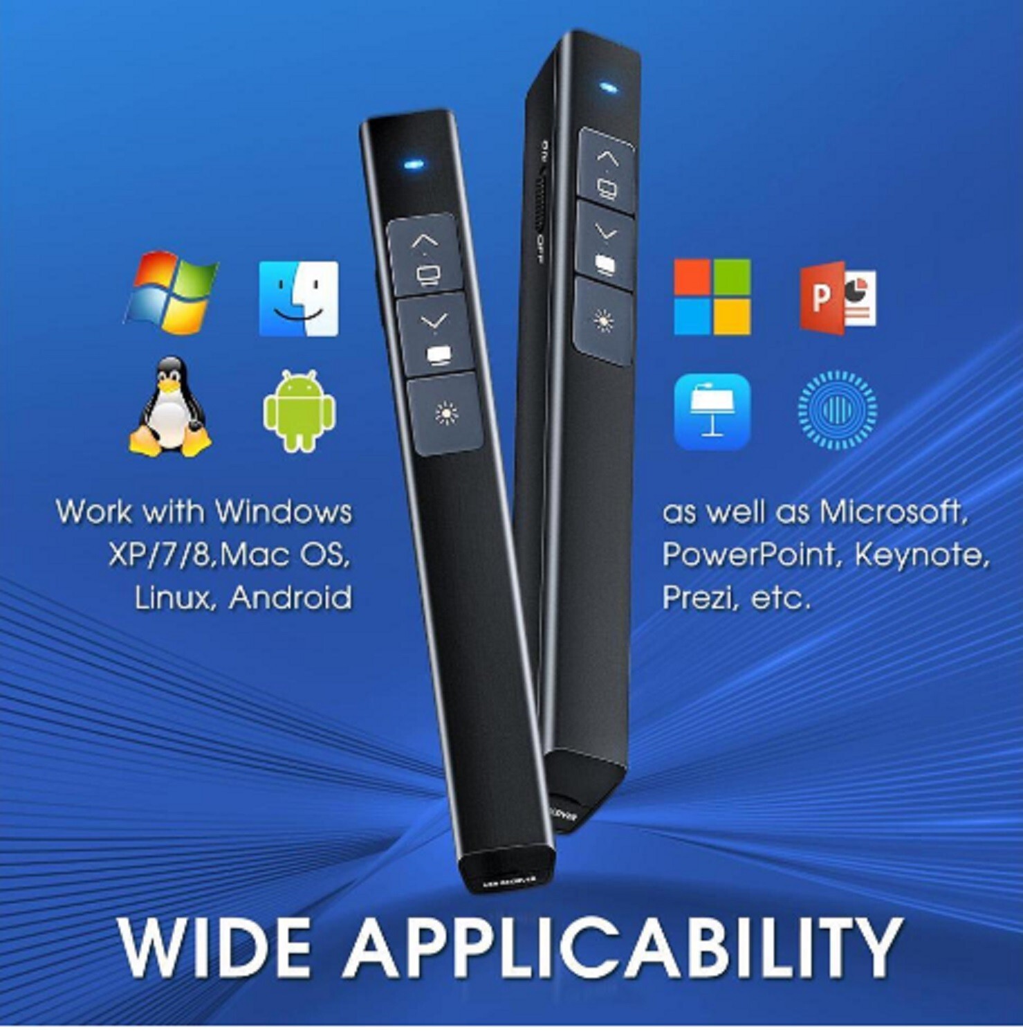 Wireless Presenter Remote - Laser Pointer - 2.4GHz - USB Plug & Play - PC189A