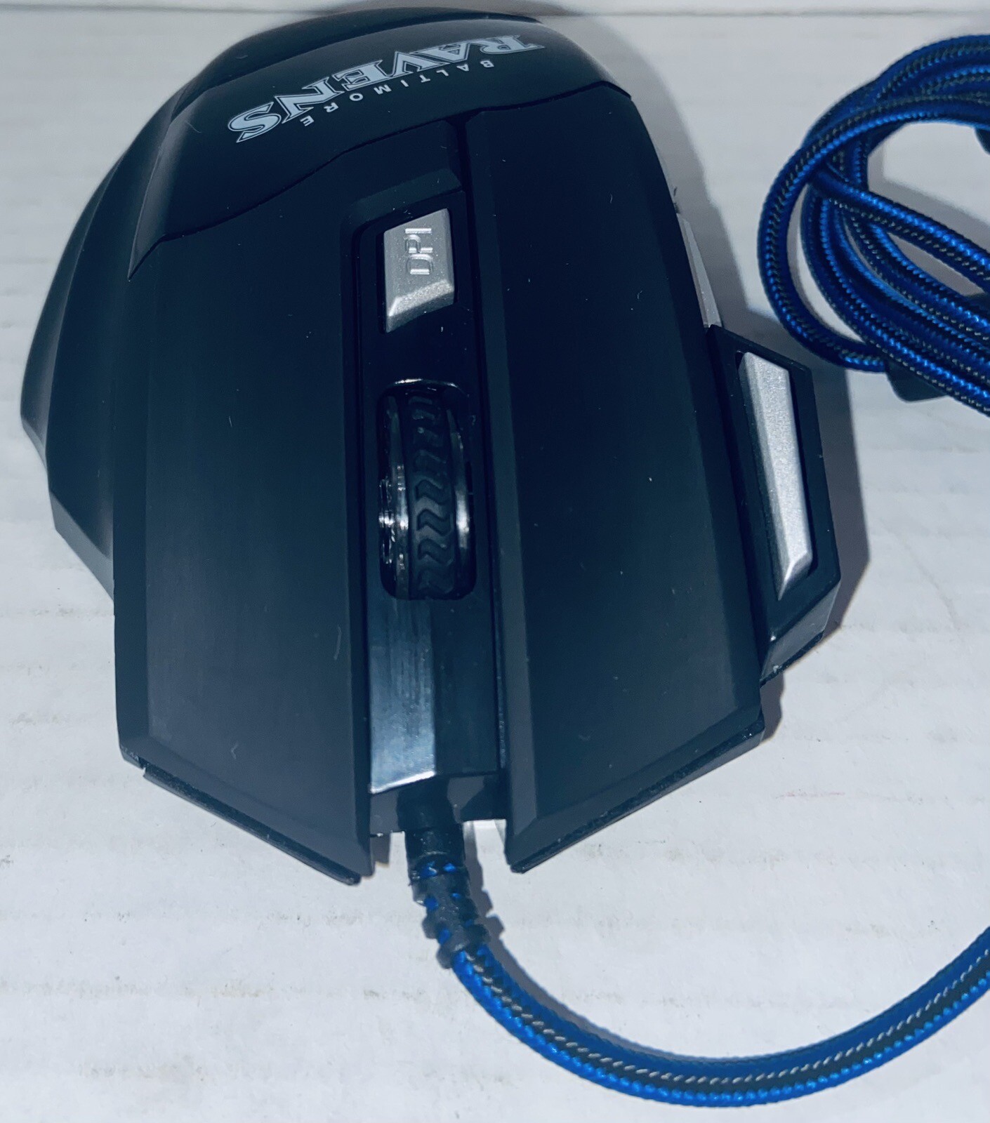 BALTIMORE RAVENS GAMING WIRED MOUSE MODEL RGX-M2-BLK 7200DPI 7 BUTTON 5V 100mA