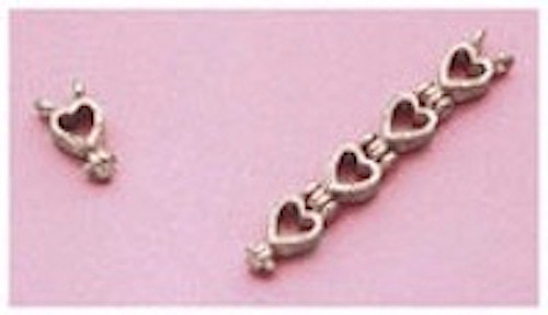 Sterling Silver Heart Style Bracelet Extension (Size = .33 Inches)