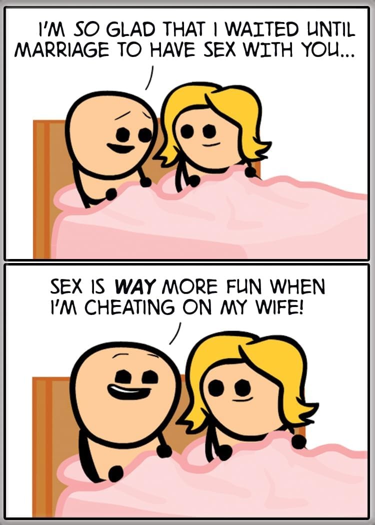 Cyanide & Happiness Web Comic Cheating On My Wife Refrigerator Magnet NEW UNUSED