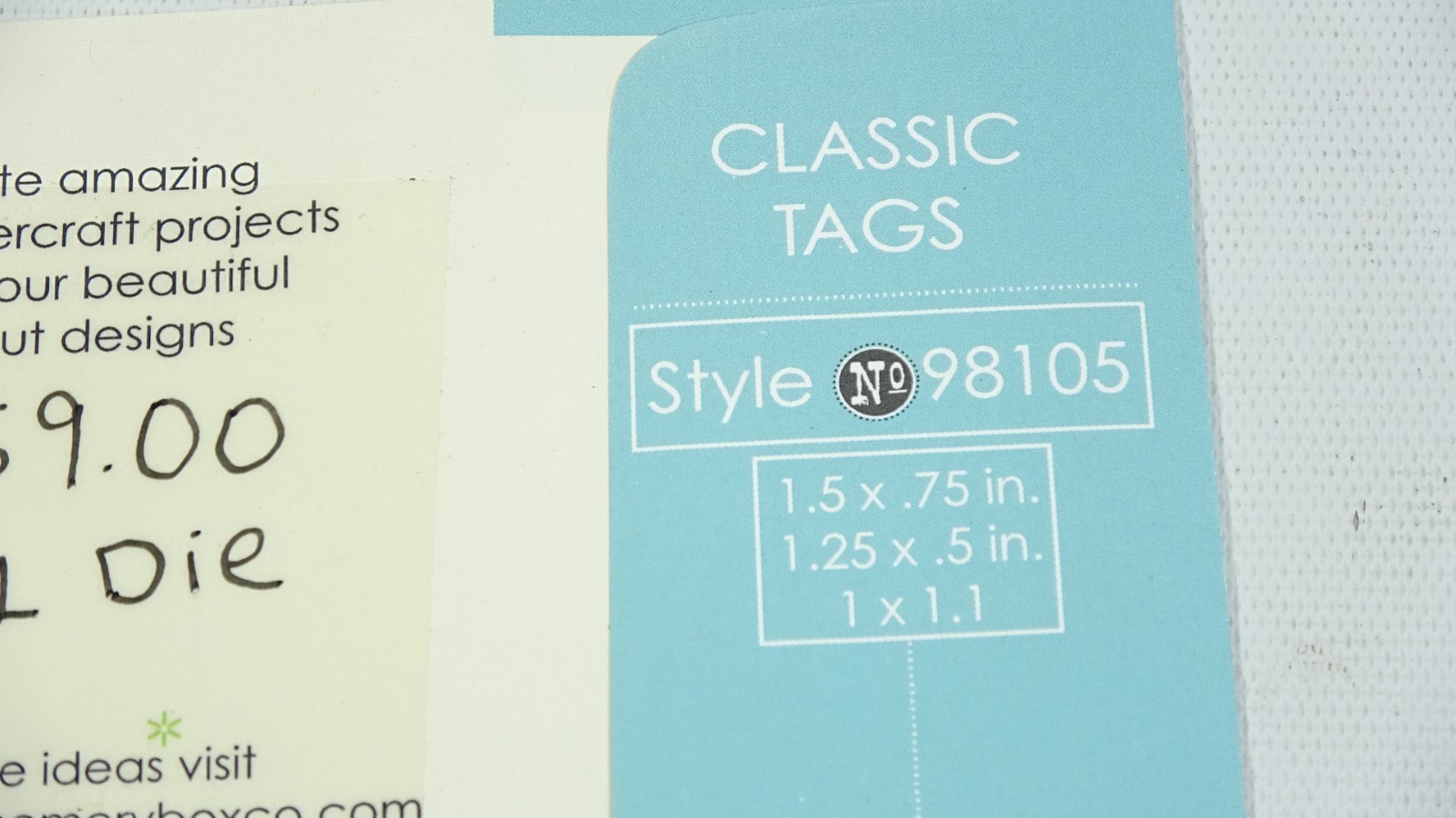 2011 Memory Box Craft Steel Die Classic Tags Label Style 98105