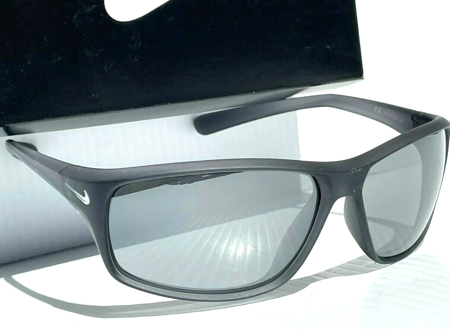 Nike ADRENALINE Anthracite Matte Gray Satin Frame Silver Sunglass EV1134 010