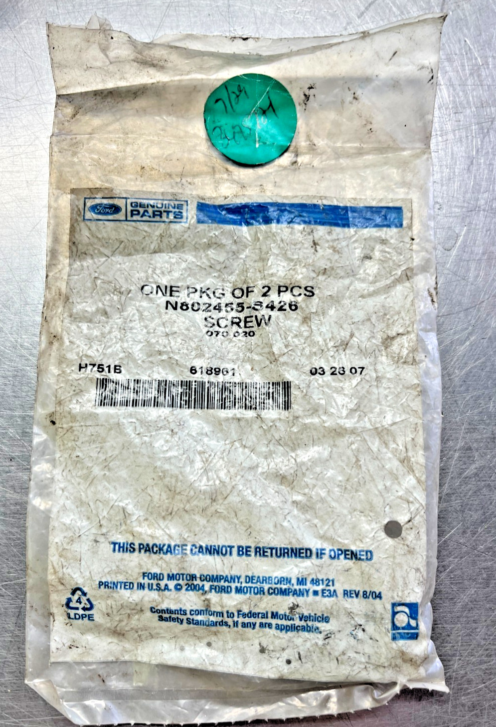 N802455-S426  Genuine OEM  Ford   SCREW   QTY of 2 Screws   N802455S426