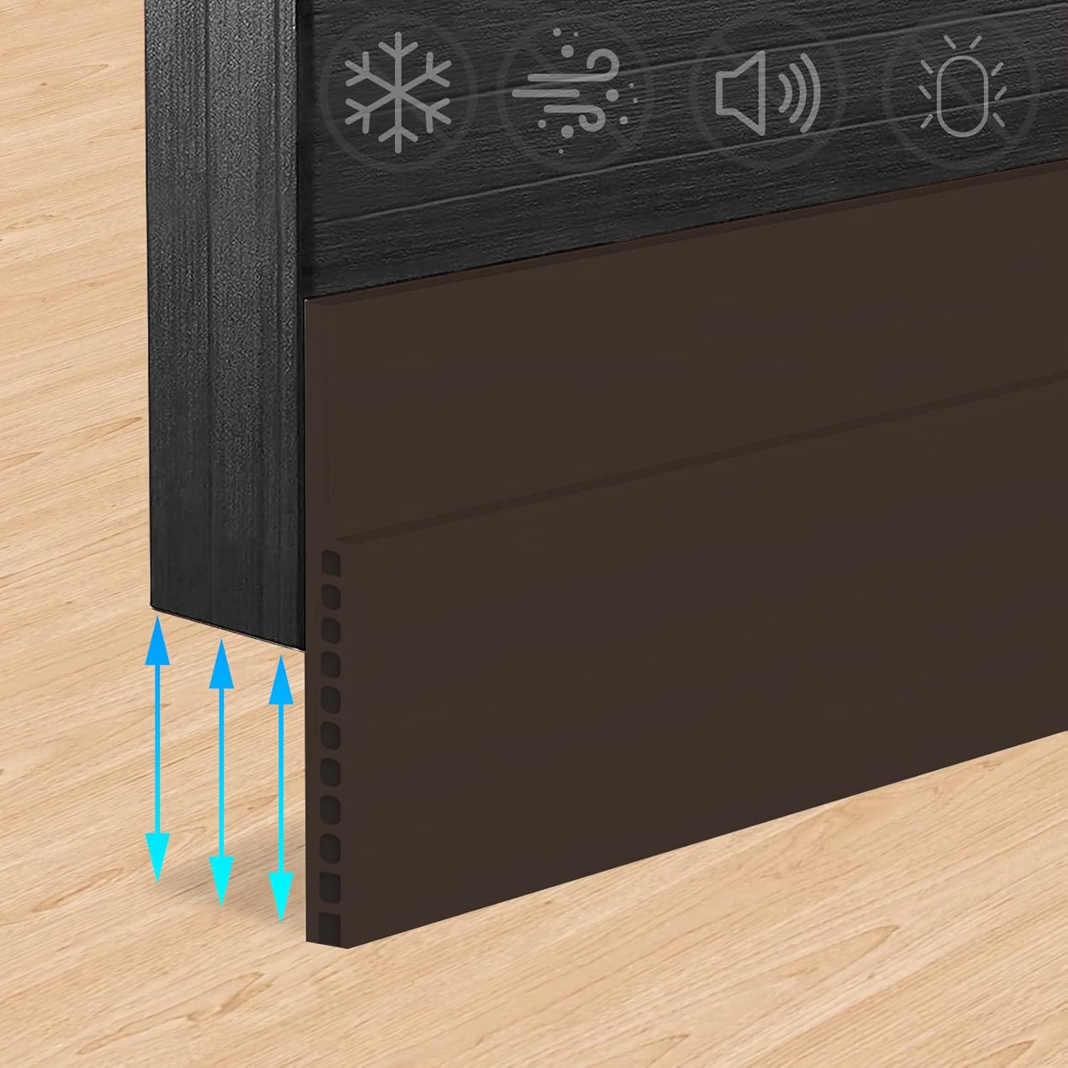 Door Draft Stopper for Huge Gap，3" W X 39" L Adjustable Widened under Door Seal
