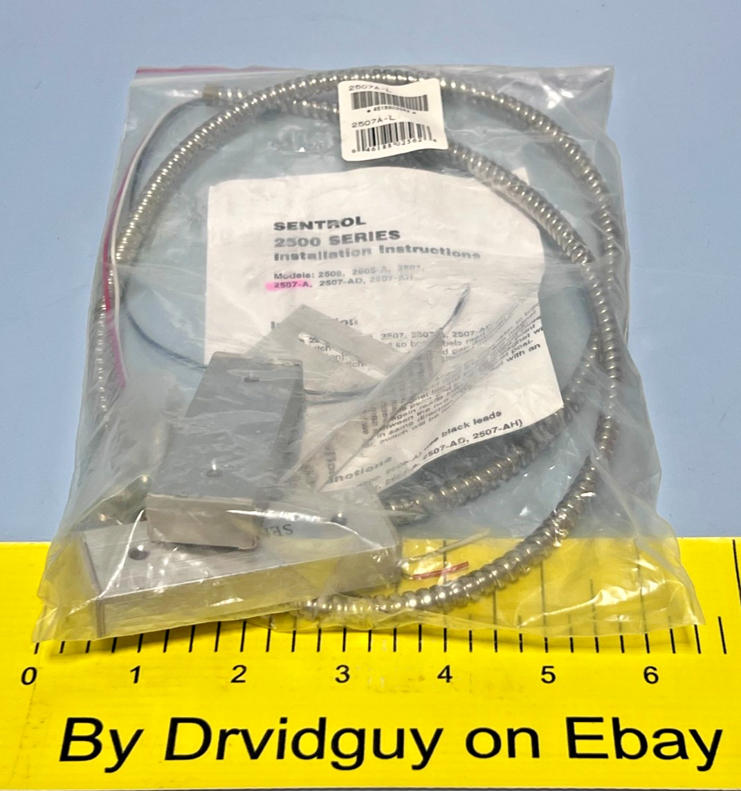 Sentrol 2507A-L Magnetic Contact Aluminum Housing Armored Cable Wide Gap