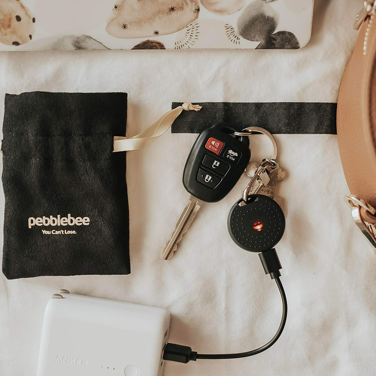 Pebblebee, Key, Phone & Wallet Finder Tracker Set, Bluetooth, USB Rechargeable