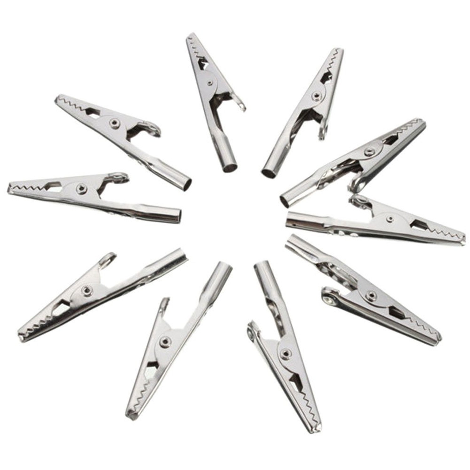10Pcs/Lot 51mm Length Crocodile Clips Stainless Steel Screw Probe Fixing Test...