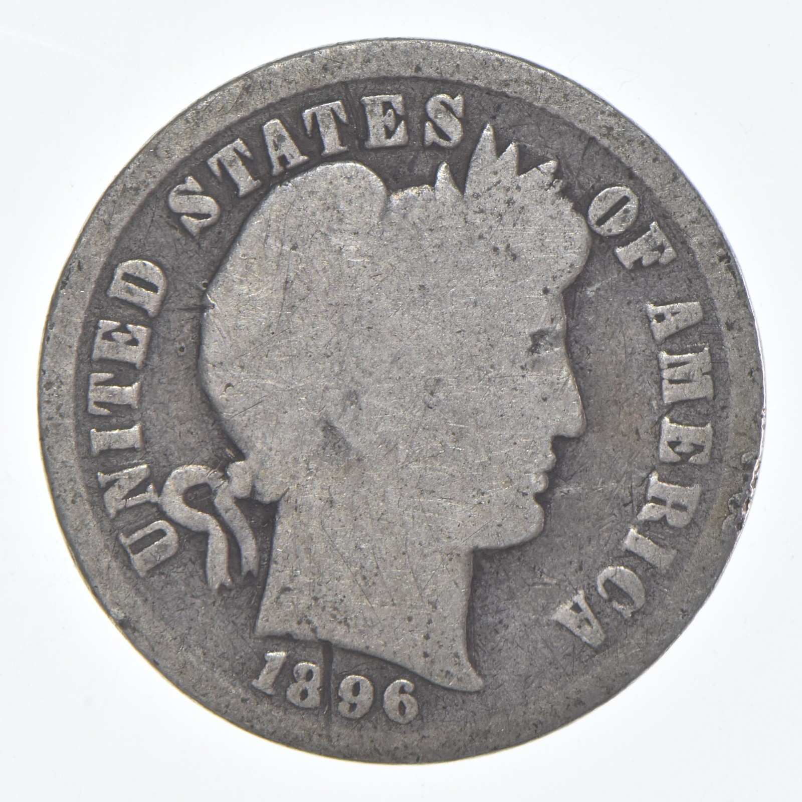 1896-P Barber Dime 90% Silver Average Circ