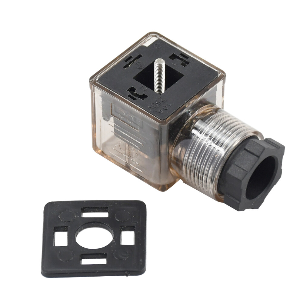DIN 43650 For Solenoid Valve Coil 12V 24V Type-A 3 Prong Connector Plug LED