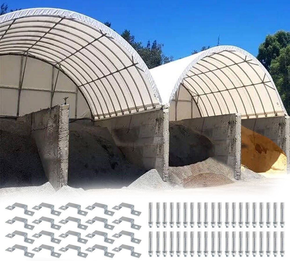 40'x40' Shipping Container Shelter Kit 21oz PVC Roof w/ 2PK Clamp & Bolts