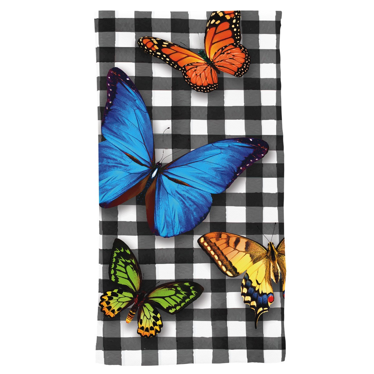 Briarwood Lane Checkered Butterflies Cotton Hand Towel