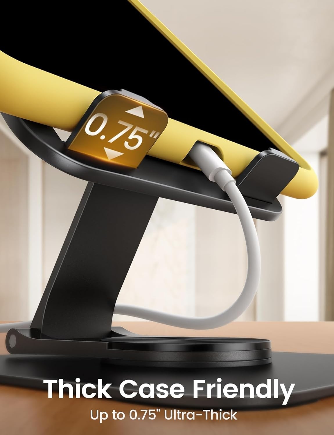 Adjustable iPad Stand for Desk - [Ultra-Slim Foldable][360°Rotation] Tablet S...