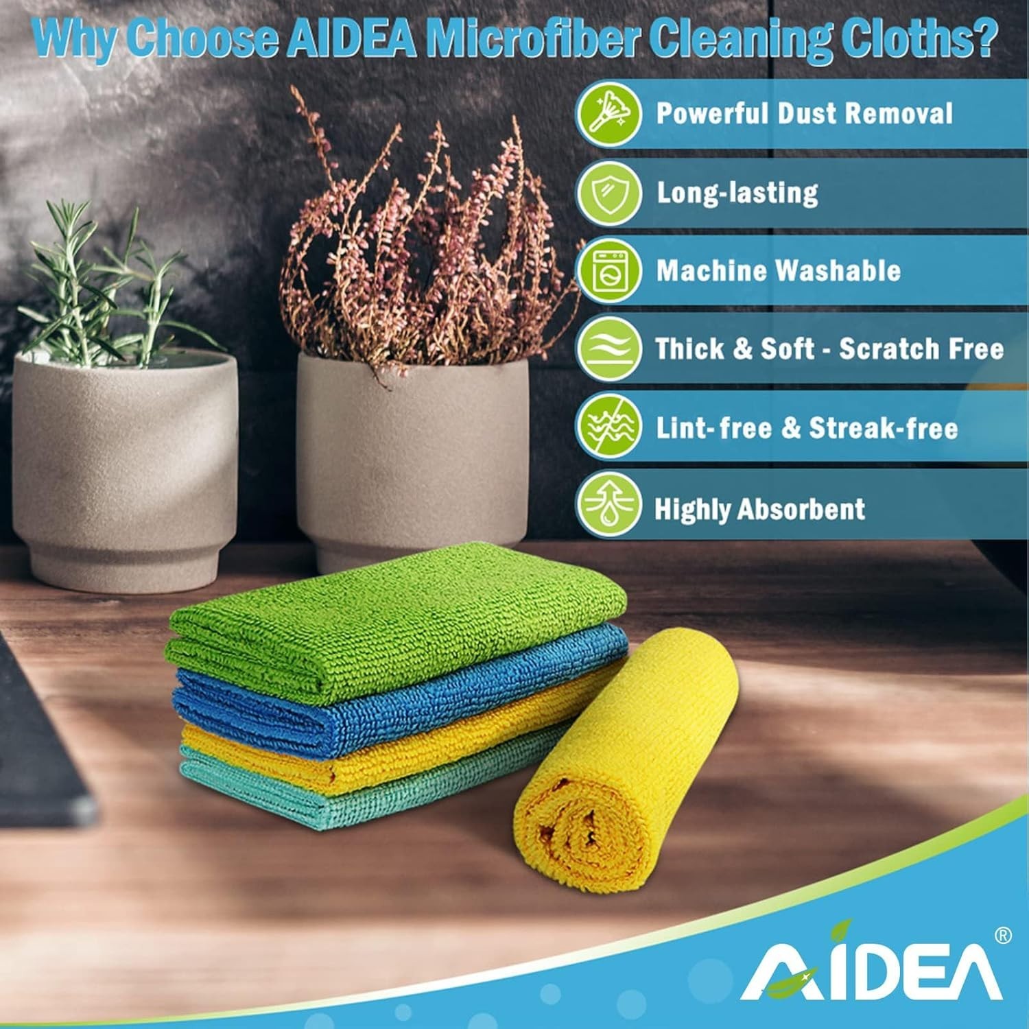 Versatile Microfiber Cleaning Towels 12''x12'' - 100 Pack for Easy Cleaning