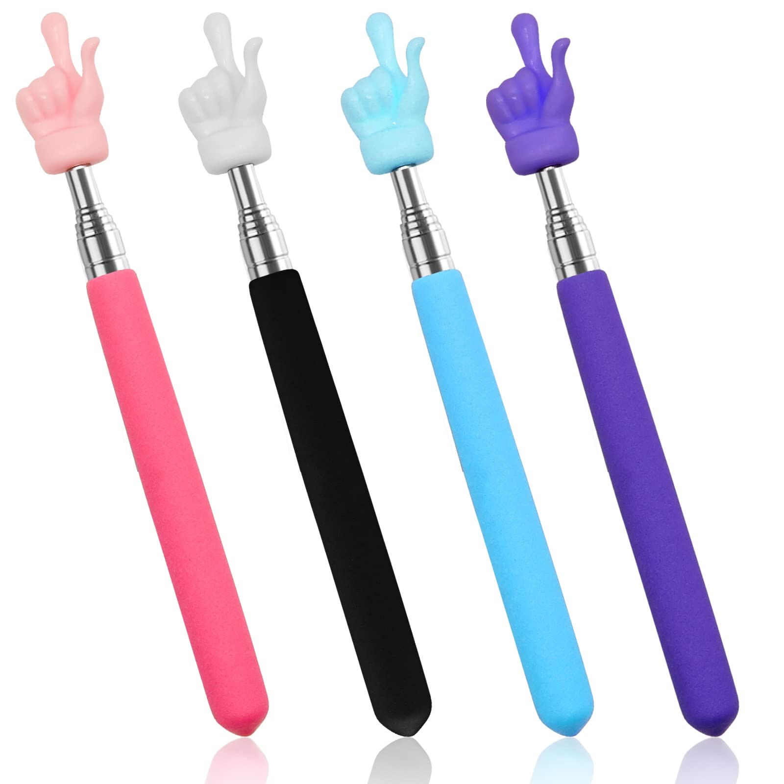 4Pcs Telescopic Teachers Pointer, Mini Extendable Hand Pointer Finger 4PCS