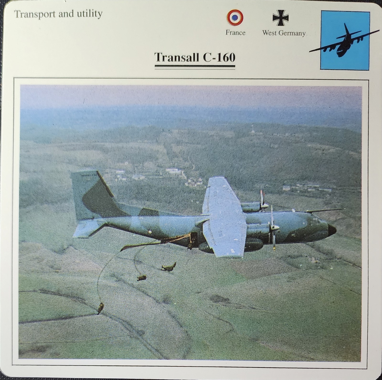 Transall C-160 C 160 Plane Picture Original Vtg Info Aircraft Collector Card