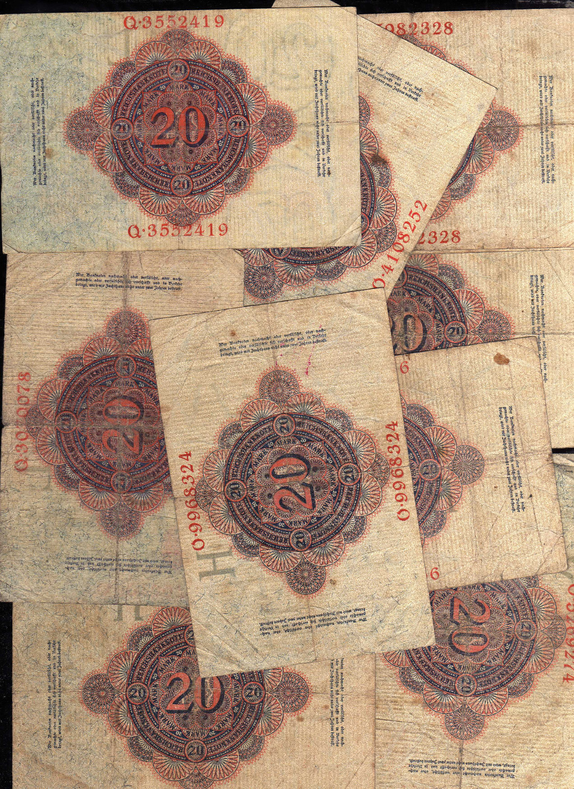 GERMANY 20 MARK REICHSBANKNOTE / SOLD AS EACH
