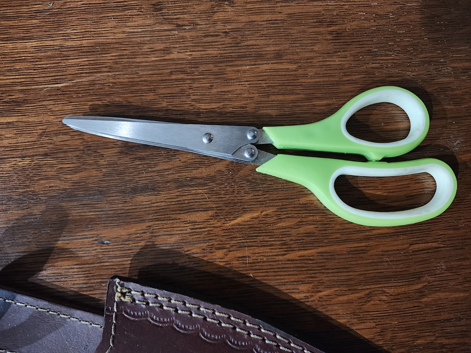 Herb scissors and leather sheath