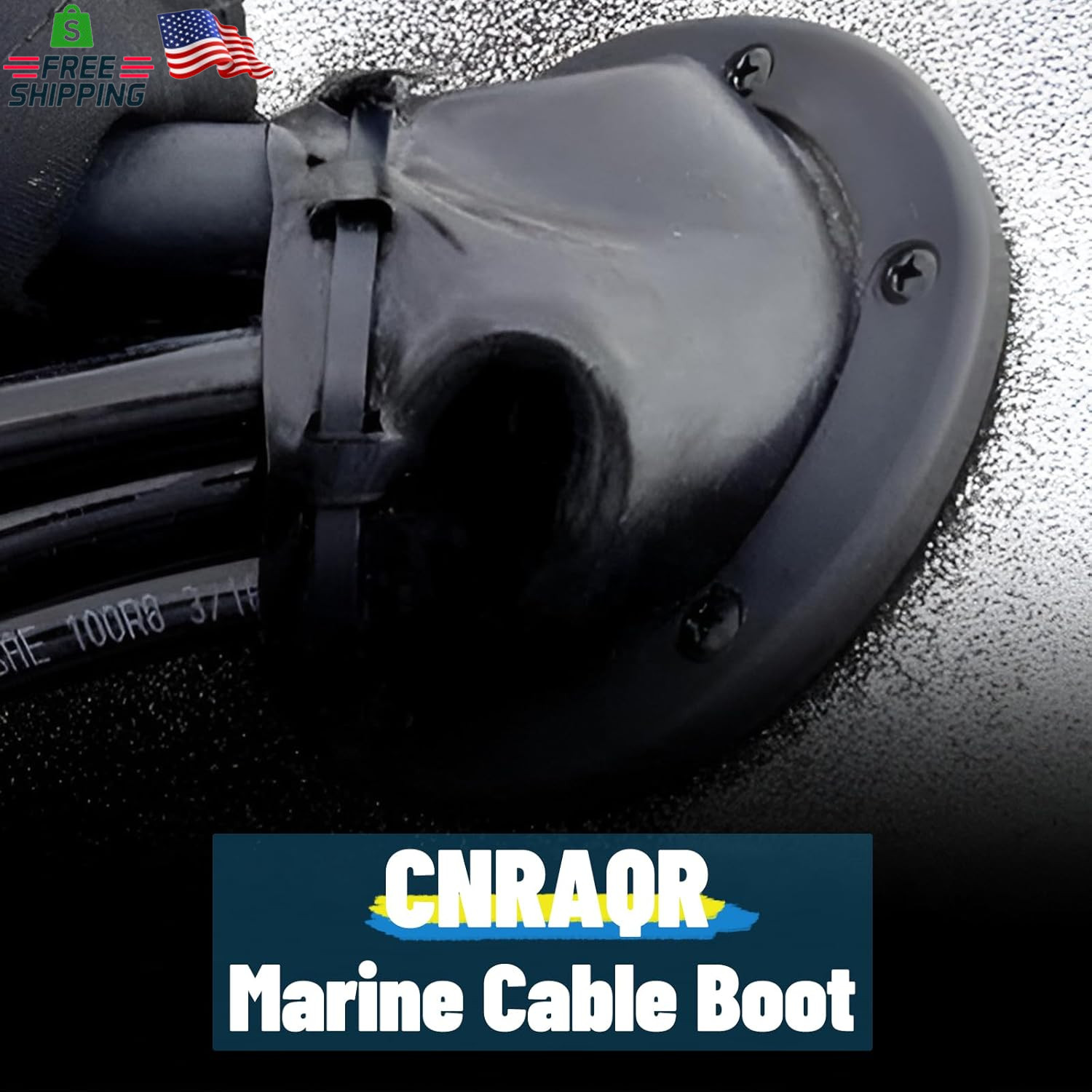 48-Inch Zippered Rigging Sleeve with Marine Cable Boot Diameter 4 2/5" with Cabl