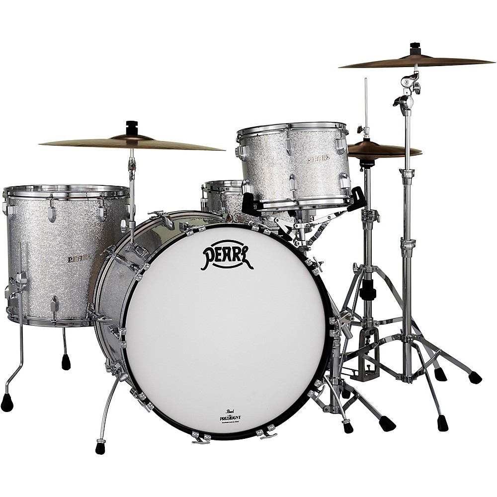 Pearl President Deluxe 3-Piece Shell Pack with 24 in. Bass Drum Silver Sparkle