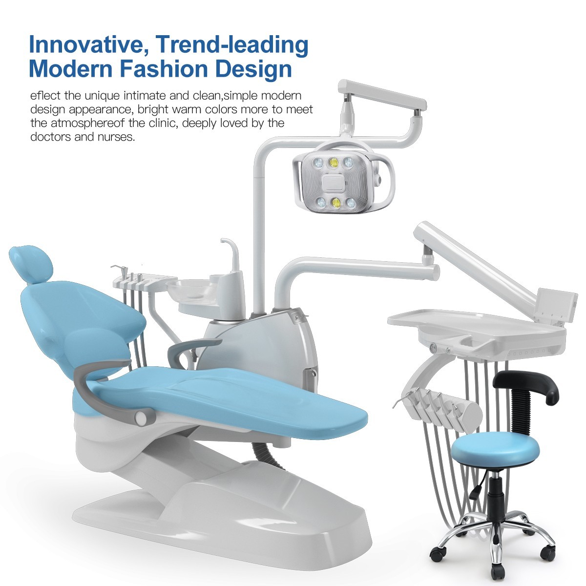 Dental Chair Unit Computer Controlled+ Stool/Portable Delivery Unit Compressor