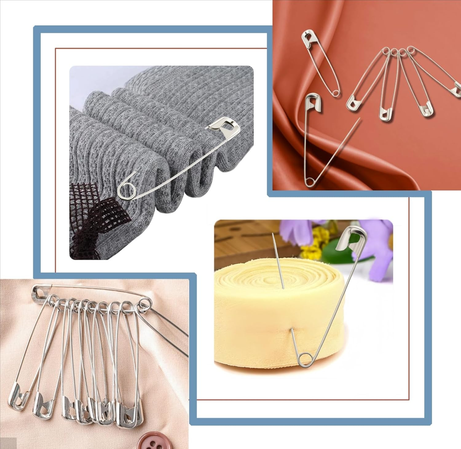 3Inch Extra Large Safety Pins - 100Pcs Heavy Duty Silver Nickel-Plated Steel ...