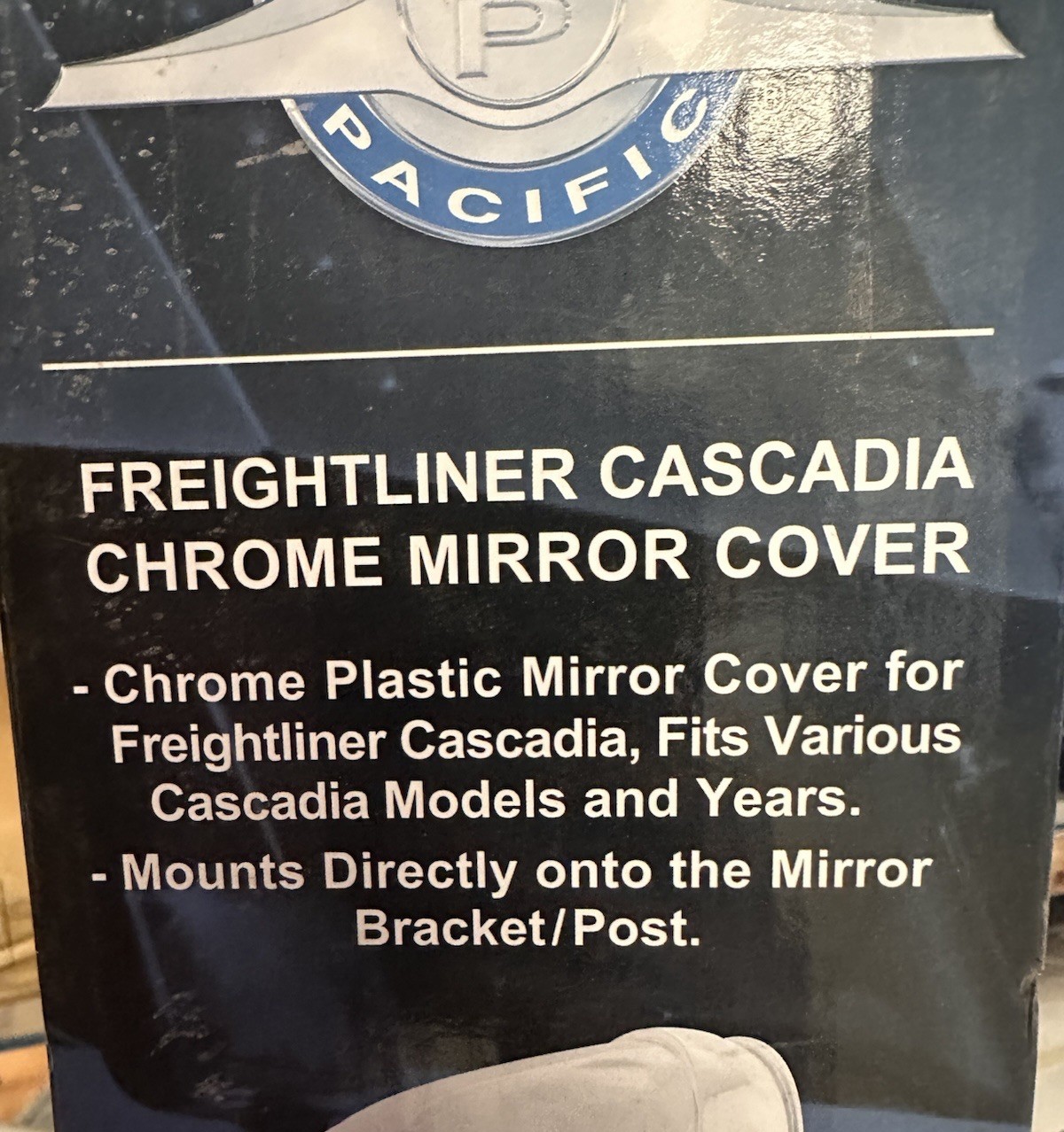 Freightliner Cascadia Chrome Back Cab Mirror Cover DS Left Side 42355